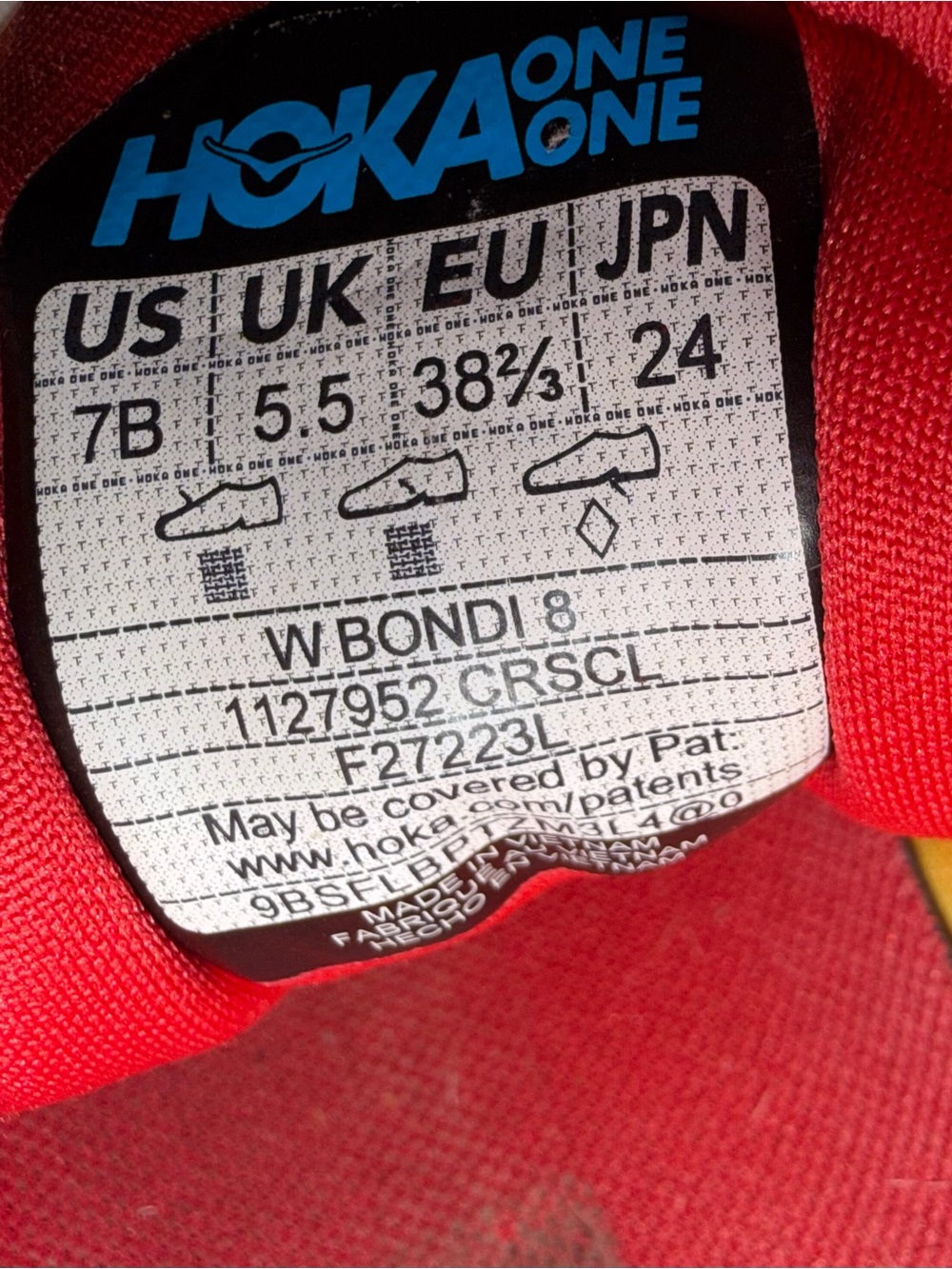 HOKA ONE ONE Womens Bondi 8 'Cerise Cloudless' Sneakers - Picture 9 of 12